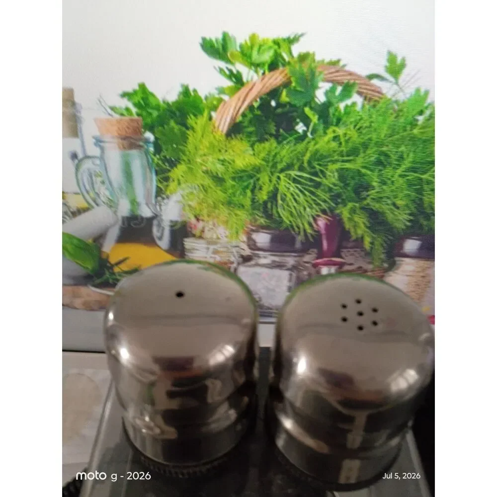 Danish Salt & Pepper Shaker Set Stainless Steel ~Vintage~